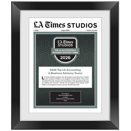 2026 Top LA Accounting & Business Advisory Firms – Article in Black Frame