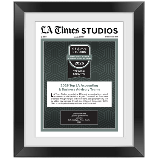 2026 Top LA Accounting & Business Advisory Firms: Top Local Executive – Article in Black Frame