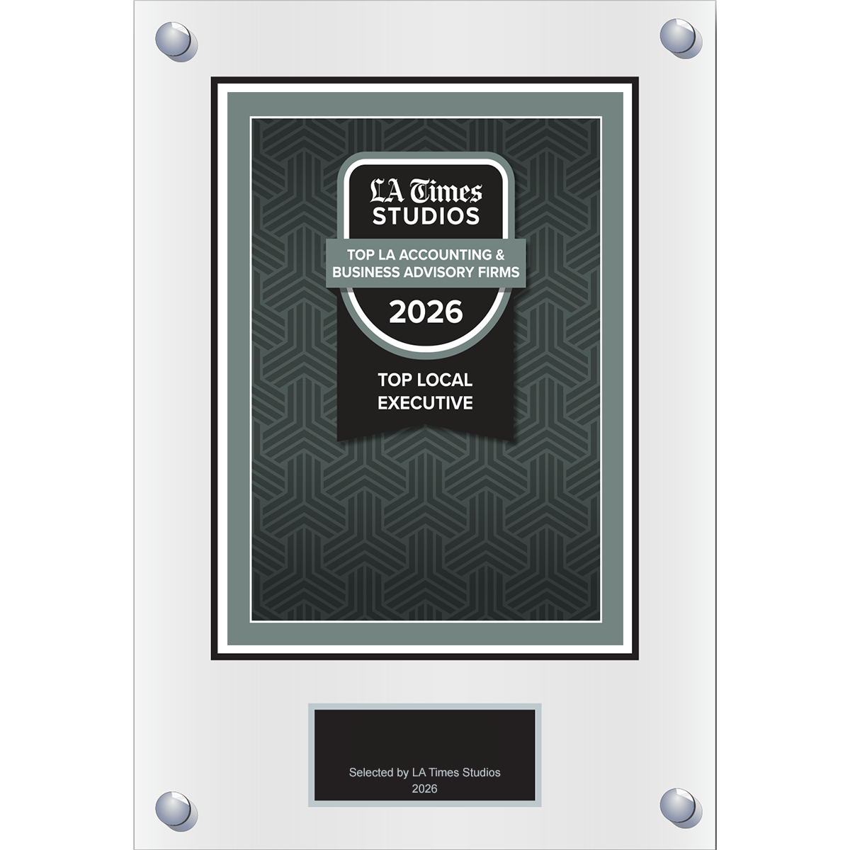2026 Top LA Accounting & Business Advisory Firms: Top Local Executive – Logo (Plaque included)
