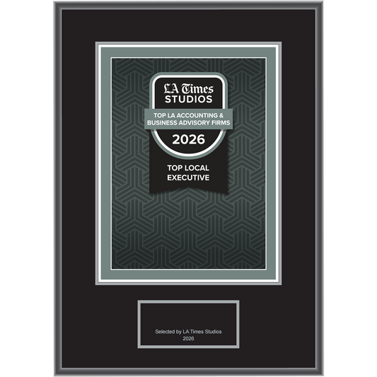 2026 Top LA Accounting & Business Advisory Firms: Top Local Executive – Logo (Plaque included)