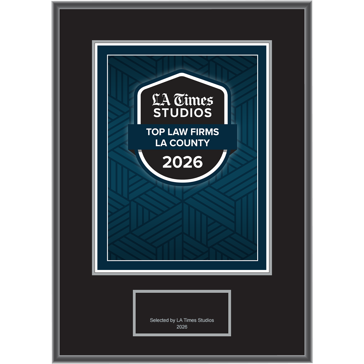 2026 Top Law Firms LA County – Plaque (With or Without Photo)