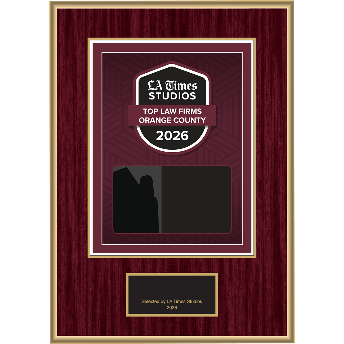 2026 Top Law Firms Orange County – Plaque (With or Without Photo)