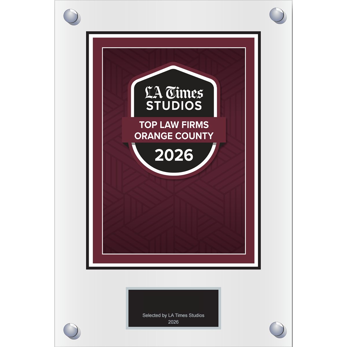 2026 Top Law Firms Orange County – Plaque (With or Without Photo)