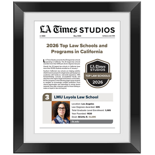 2026 Top Law Schools – Article in Black Frame