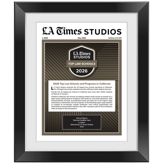 2026 Top Law Schools – Article in Black Frame