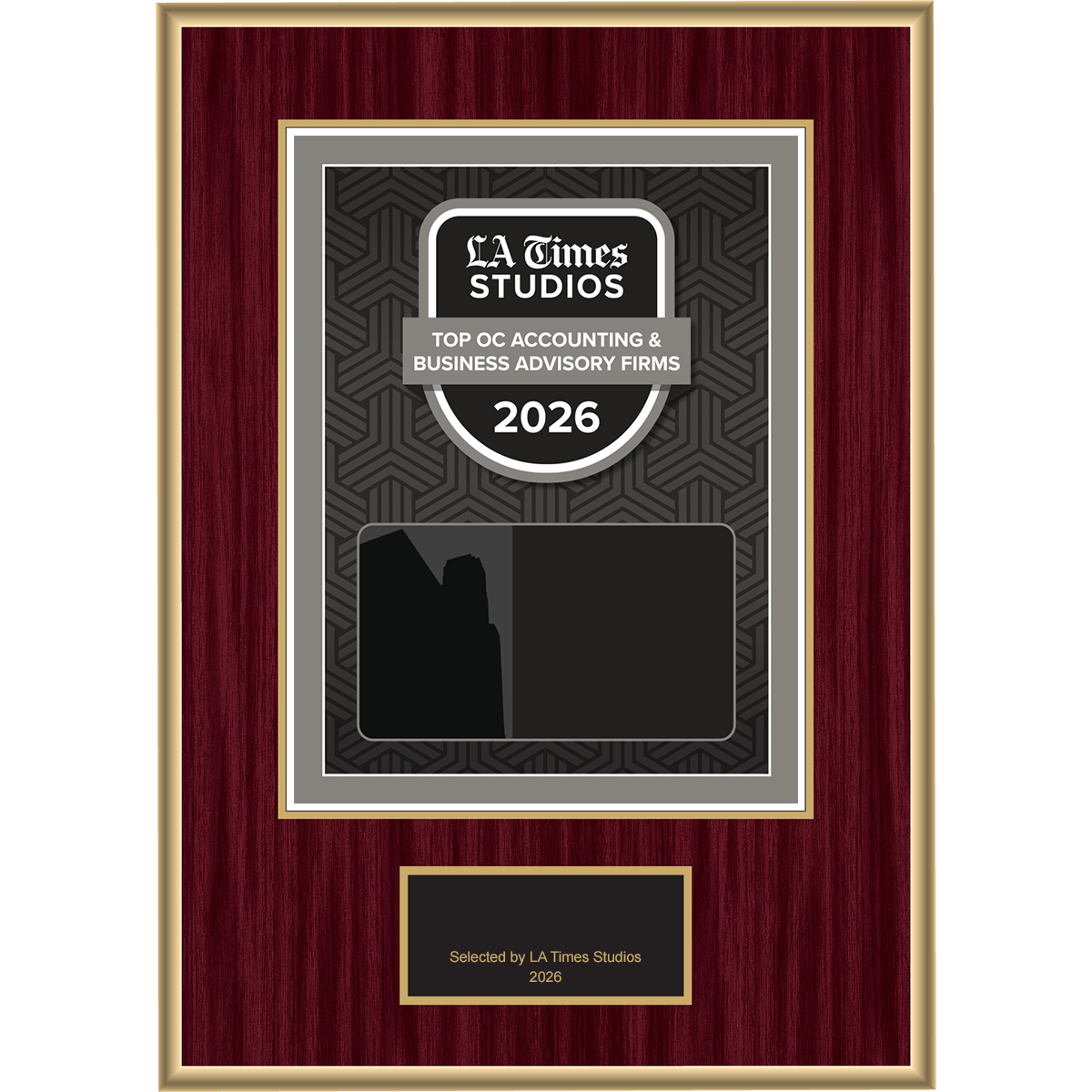 2026 Top OC Accounting & Business Advisory Firms – Plaque (With or Without Photo)