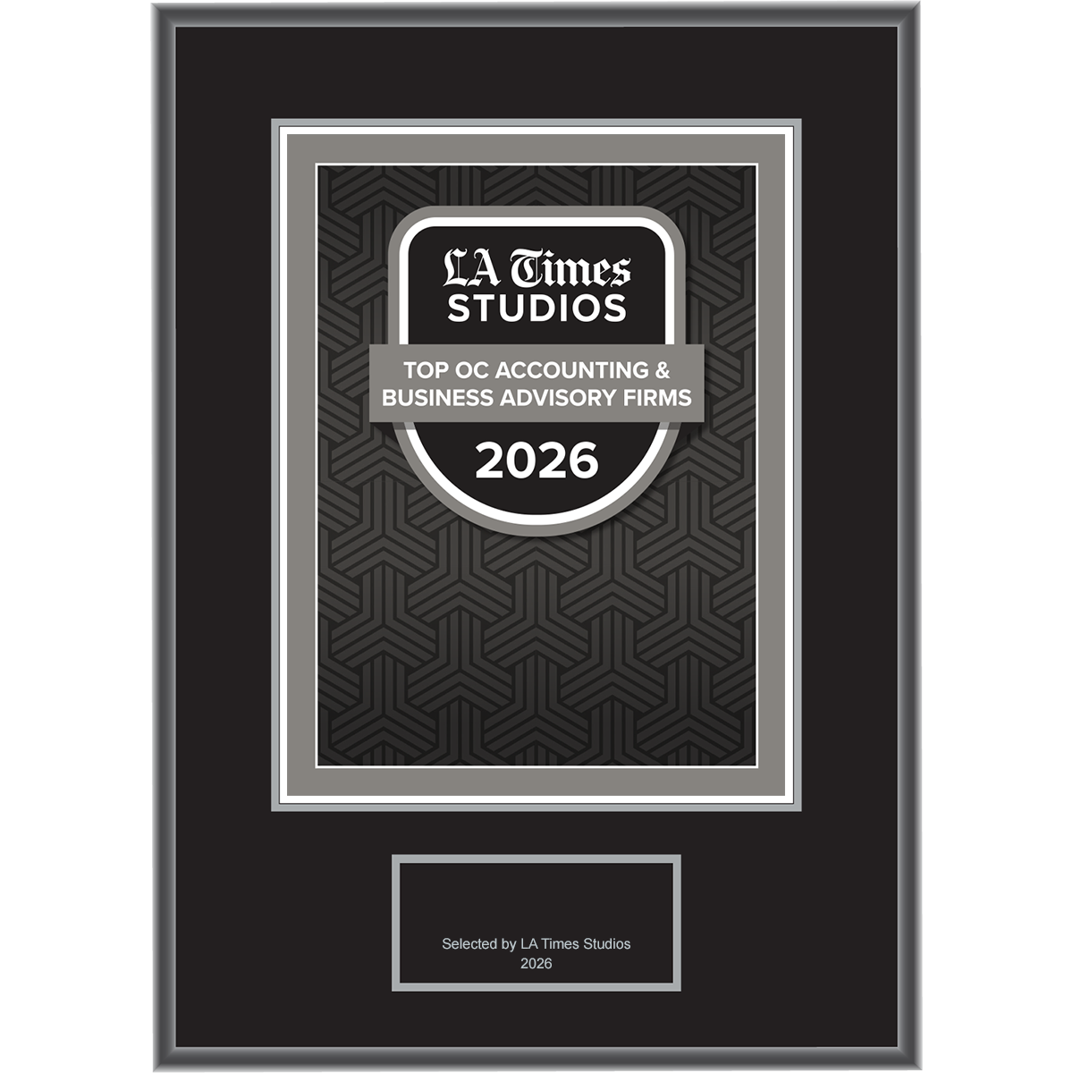 2026 Top OC Accounting & Business Advisory Firms – Logo (Plaque included)