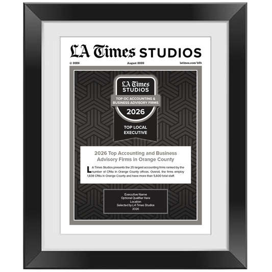 2026 Top OC Accounting & Business Advisory Firms: Top Local Executive – Article in Black Frame