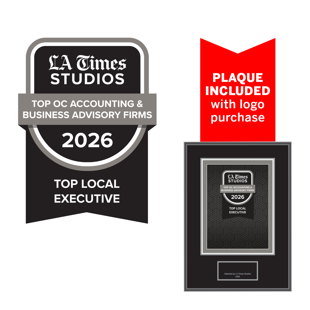 2026 Top OC Accounting & Business Advisory Firms: Top Local Executive – Logo (Plaque included)