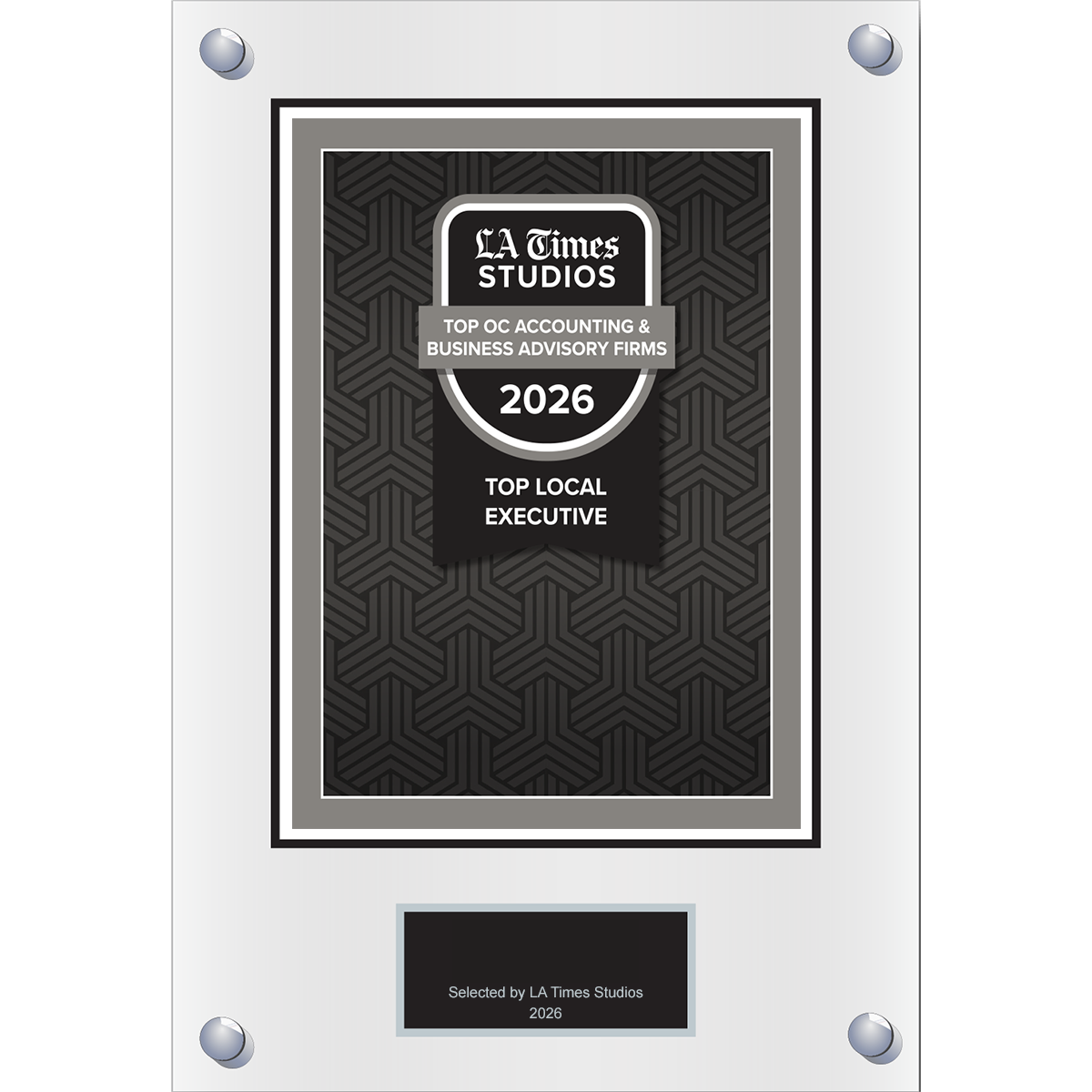 2026 Top OC Accounting & Business Advisory Firms: Top Local Executive – Logo (Plaque included)